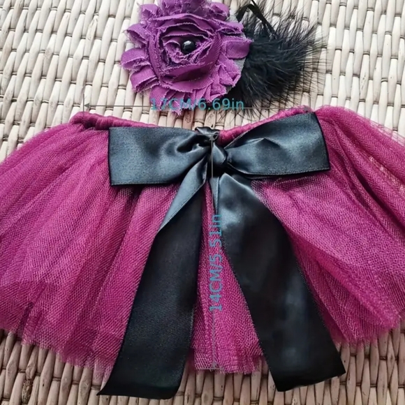 Flowers girl or picture tutu & headband - Picture 2 of 8